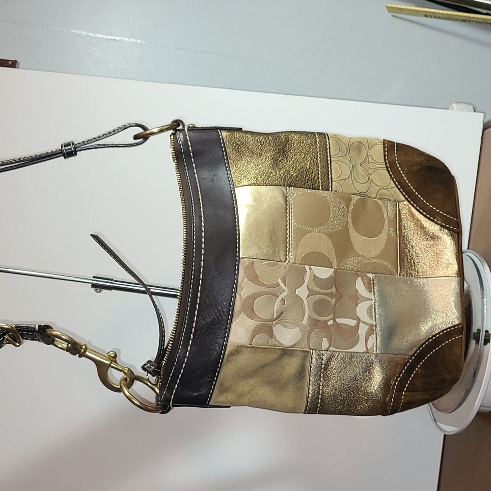 Coach gold metallicshoulder bag